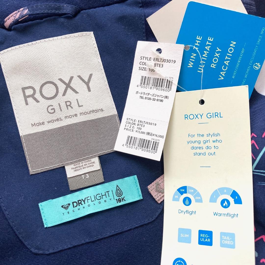 未使用 ROXY ロキシー スノージャケット スキーウェア 100cm 紺 紫