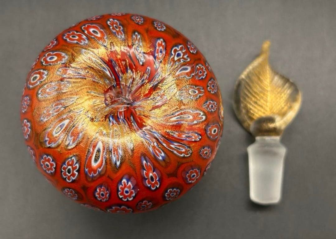 なっち　ムラーノ ヴェネチアングラス　香水瓶　ミルフィオリ　置物