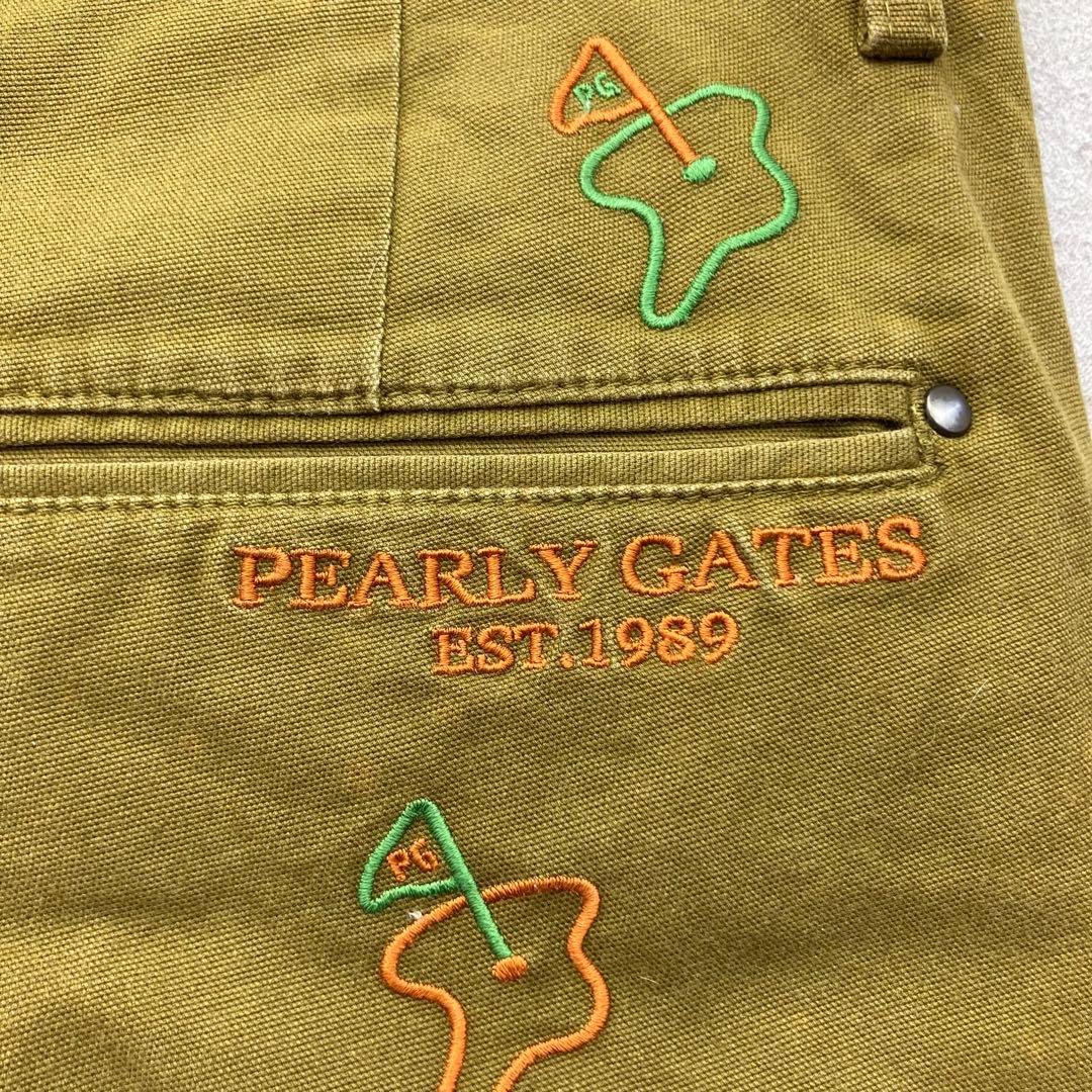 PEARLY GATES ゴルフパンツ 刺繍 サイズ4 カーキ ストレッチ