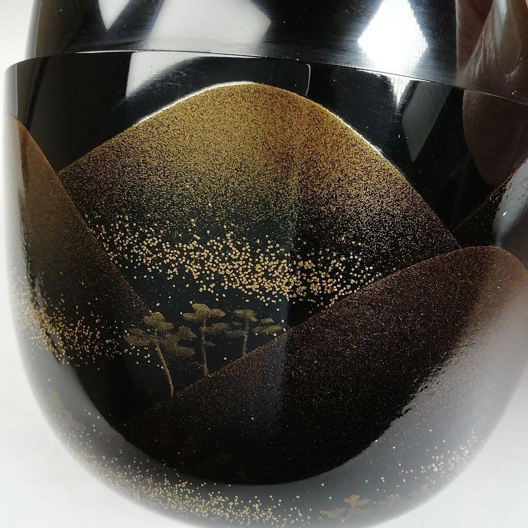 Ｗ１７８　棗　『遠山蒔絵』『一后一兆 作』『二重箱』　共箱　茶道具