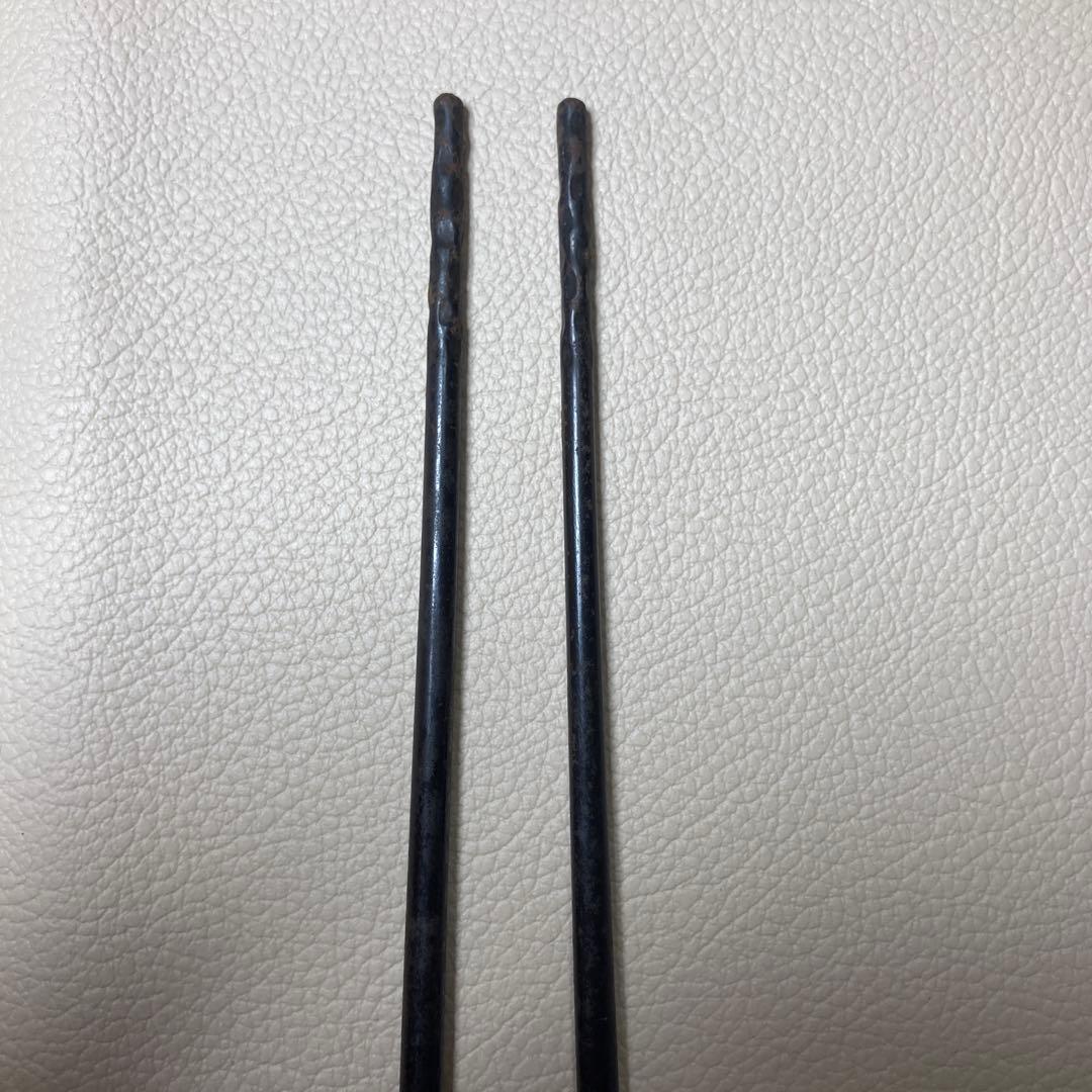 茶道具 火箸 鉄製 十三代 金谷五良三郎作 昭和中〜後期 共箱・栞付き