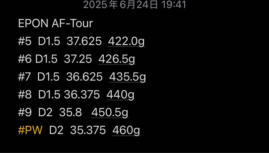 EPON AF-Tour 5~Pw 6本 美品