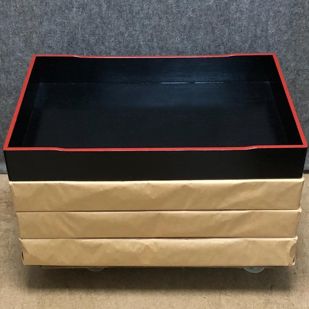 未使用　2尺衣装箱　黒天朱　60×40　4個