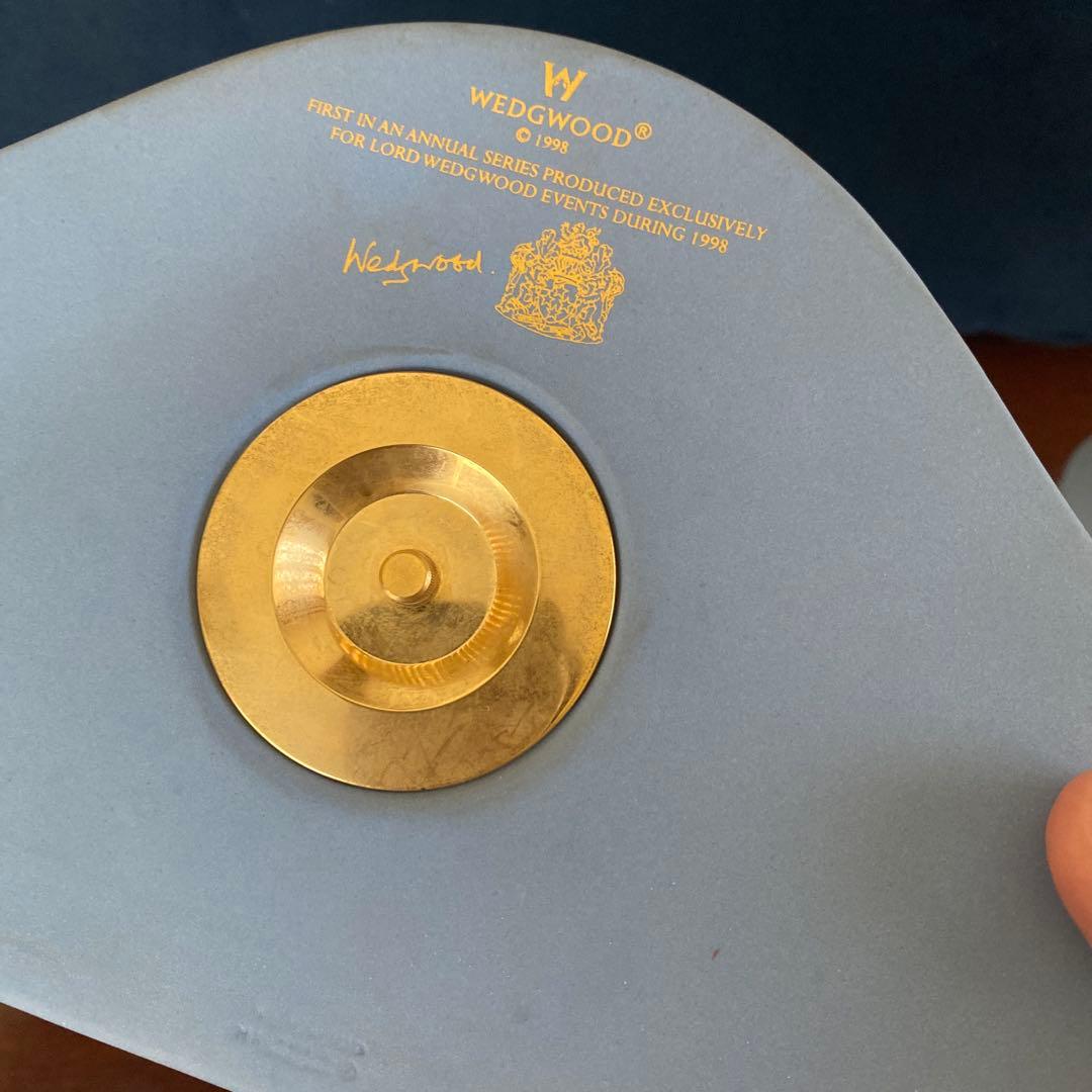 ウェッジウッド　ジャスパー　置き時計　ペールブルー