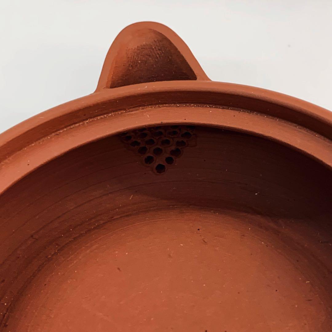 【茶注22     朱泥】達磨絵ホウヒン　三代山田常山　共箱