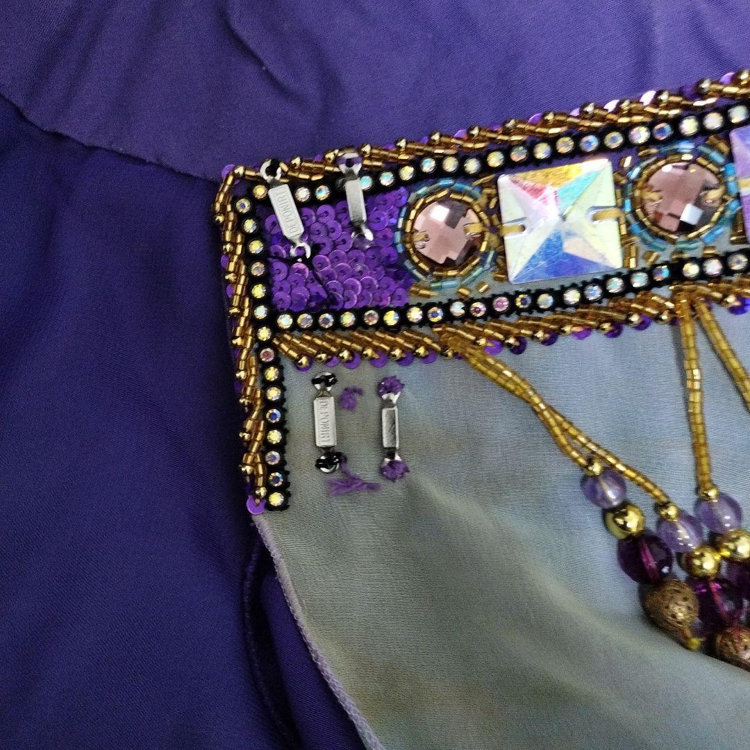 エジプト製 ベリーダンス衣装 パープル バタフライ