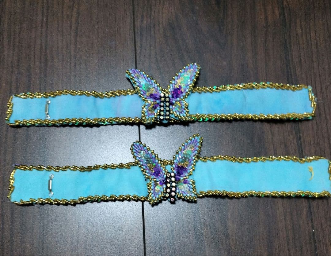 エジプト製 ベリーダンス衣装 パープル バタフライ