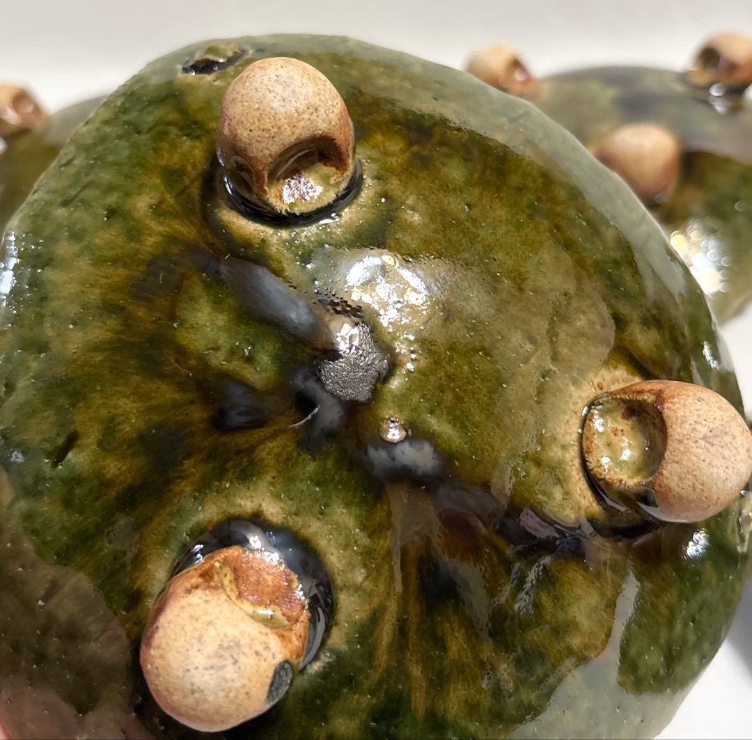 織部釉 三角 向付 五客 盛皿 刺身皿 三足 高台付 脚付 作家物 懐石料理