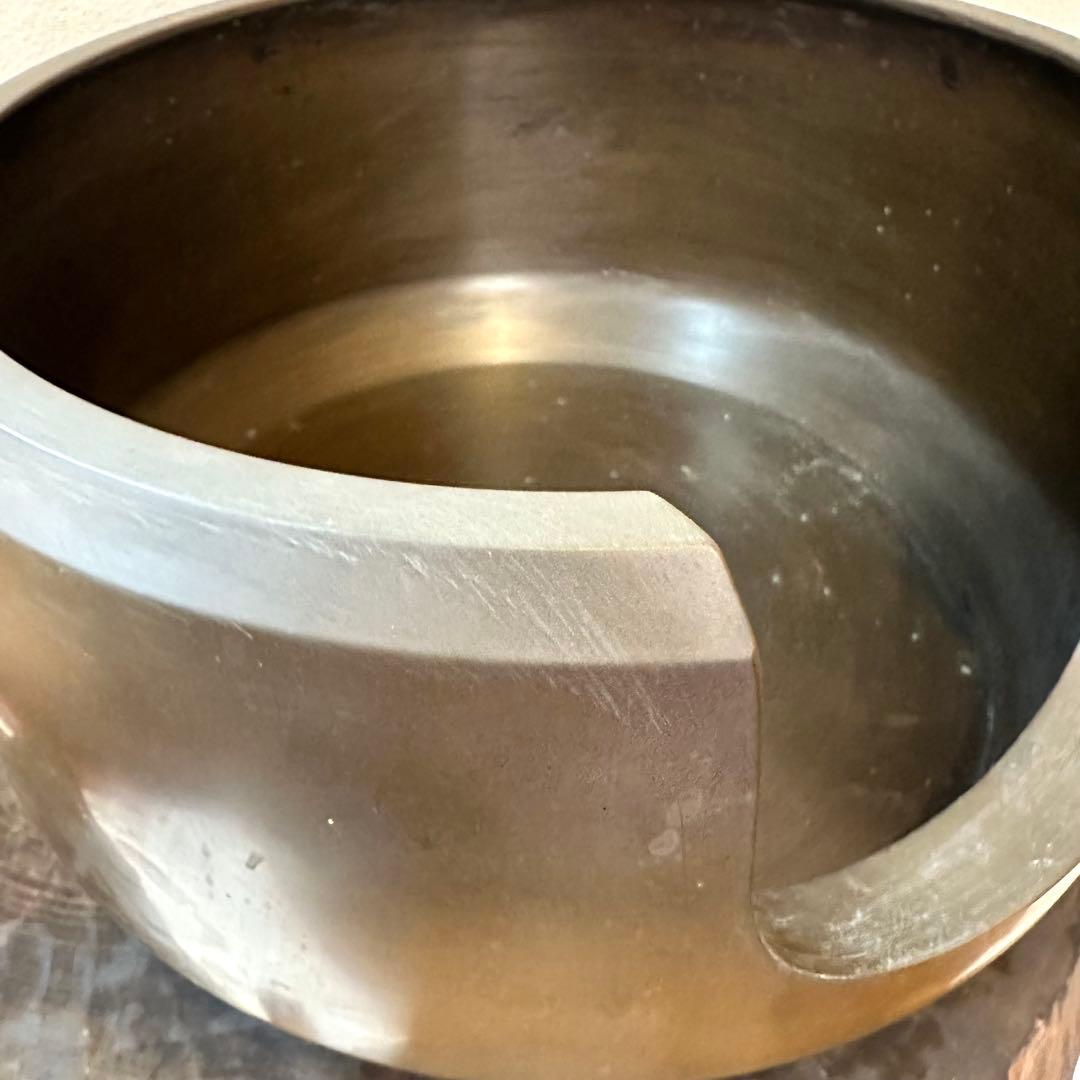 ♦︎未使用品♦︎茶道具　唐銅？面取り風炉　虫喰い 五徳　風炉