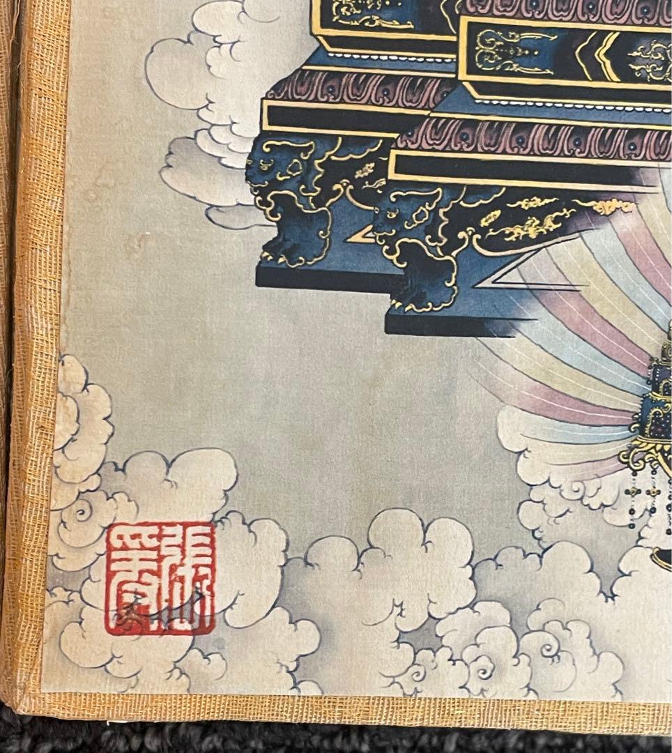 中国古美術・中国名家張大千氏　如来仏像水彩画8枚・板画絵画・書道・民国珍蔵絵画