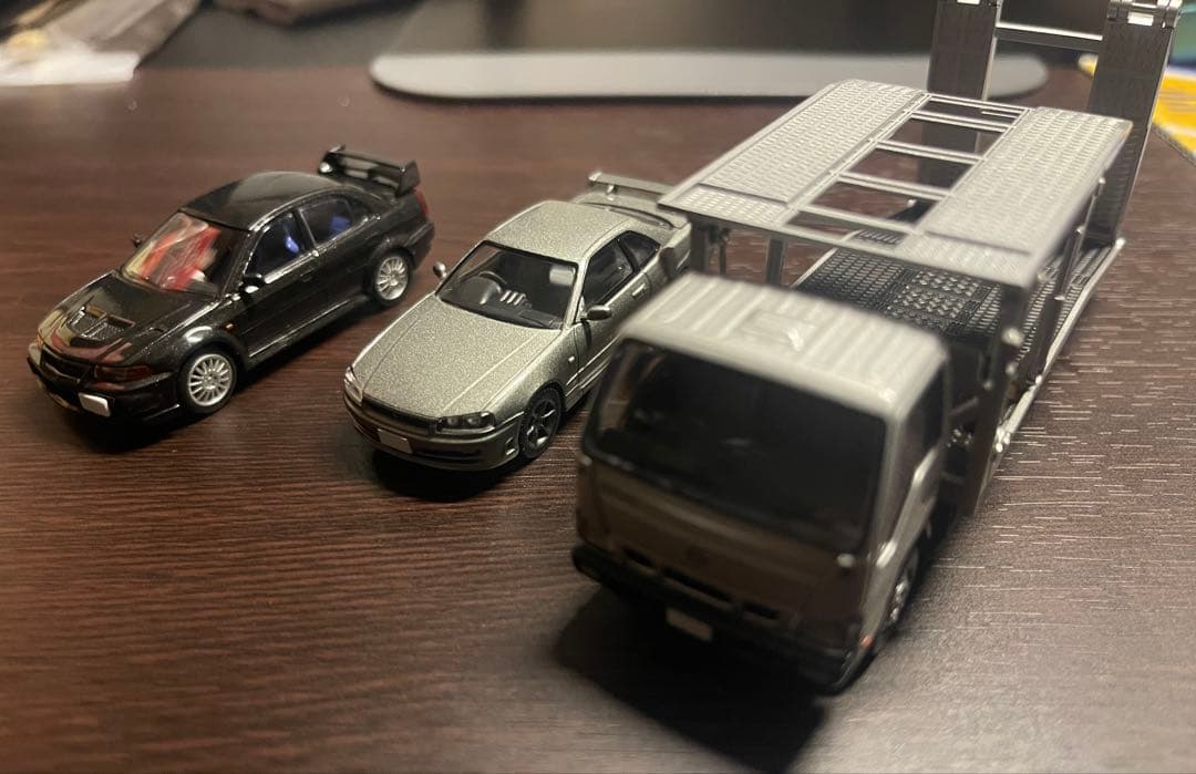 トミカ（TLV）3台セット日産 GTT三菱 EVO花見台 積載車