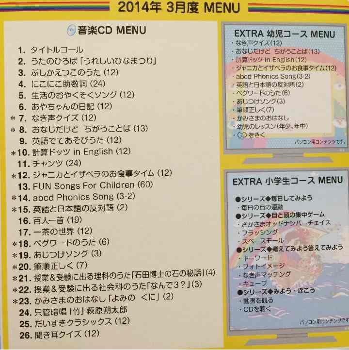 七田チャイルドアカデミー マンスリーCD 2013年度分