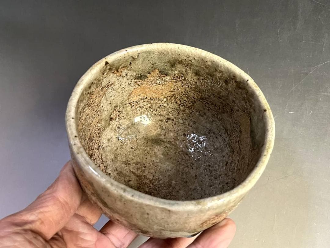 茶碗■古い伊賀焼 涙痕茶わん お茶道具 ぐい呑み酒器 古美術 時代物 骨董品■