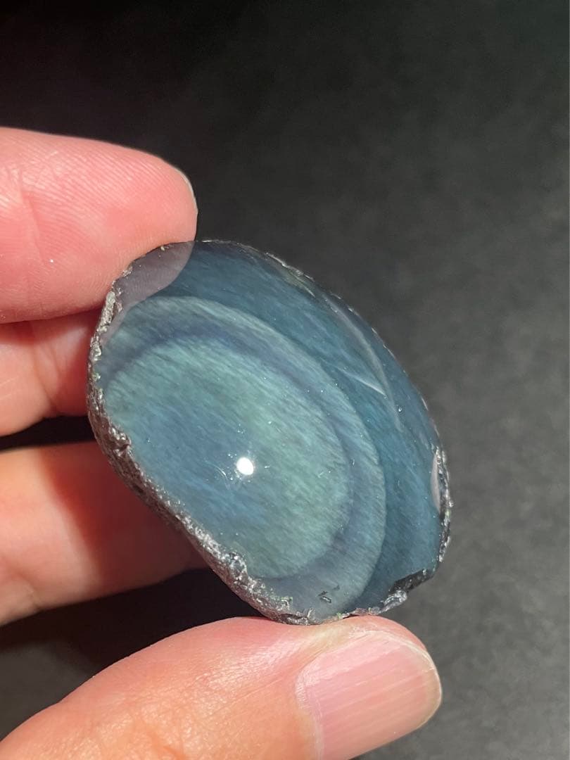 研磨品　十勝石玲瓏特選5個セット　レインボーオブシディアン