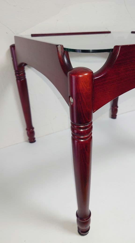 ガラステーブル 木製脚 コーヒー珈琲テーブル サイドテーブル 机 ちゃぶ台 座卓