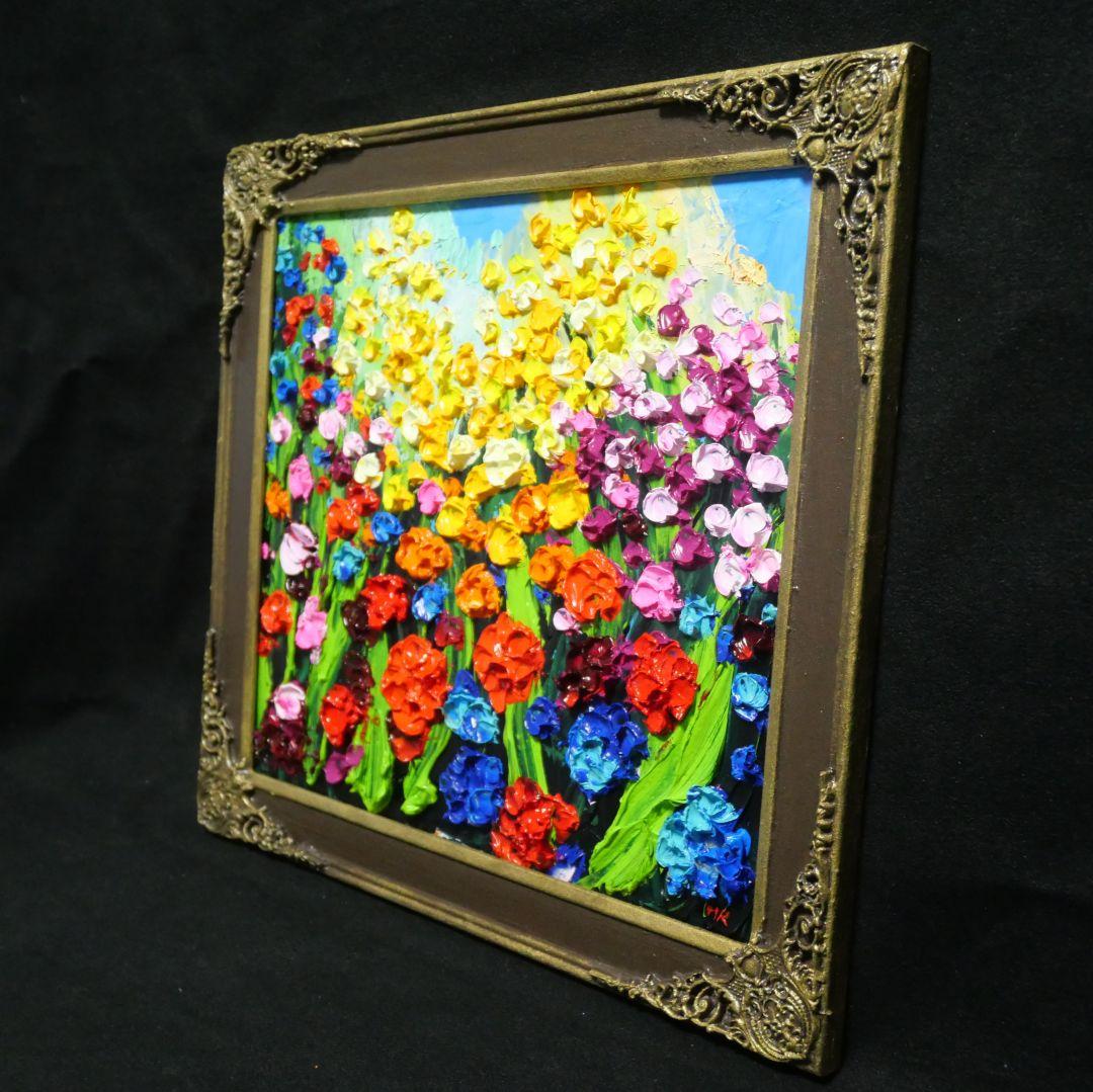 油絵 油彩 油彩画 絵 絵画【colorful flower garden】