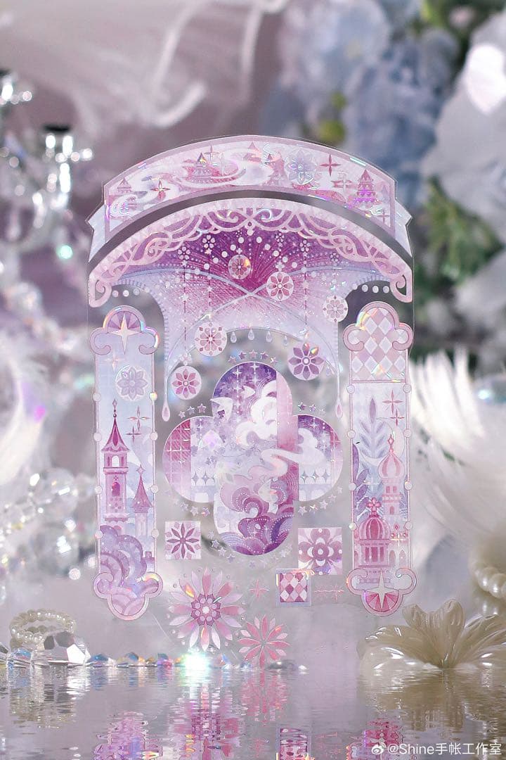 【8890】海外　マステ　3/5/巻　貝殻光マスキングテープ　舞踏会　装飾系