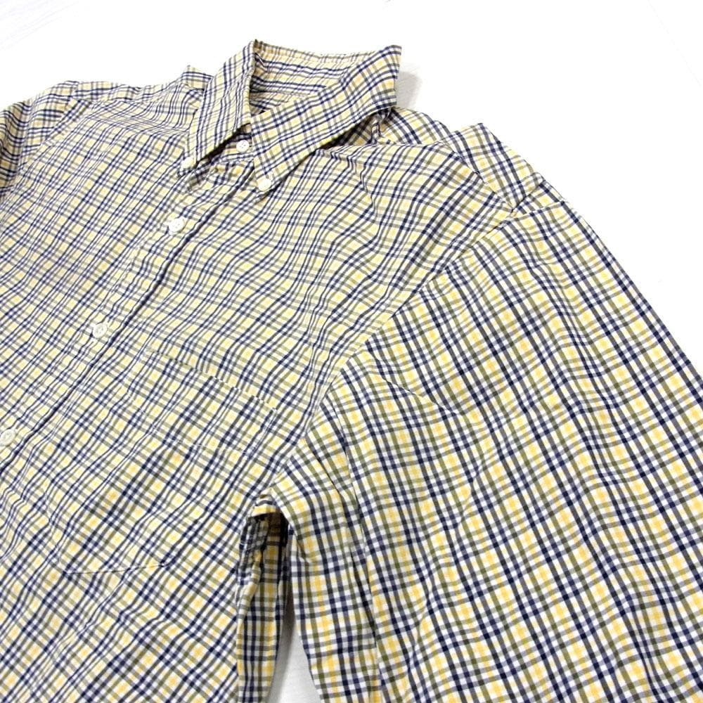 ✈ パーリーゲイツ　長袖 シャツ　チェック　総柄　刺繍　メンズ LL　ゴルフ　綿