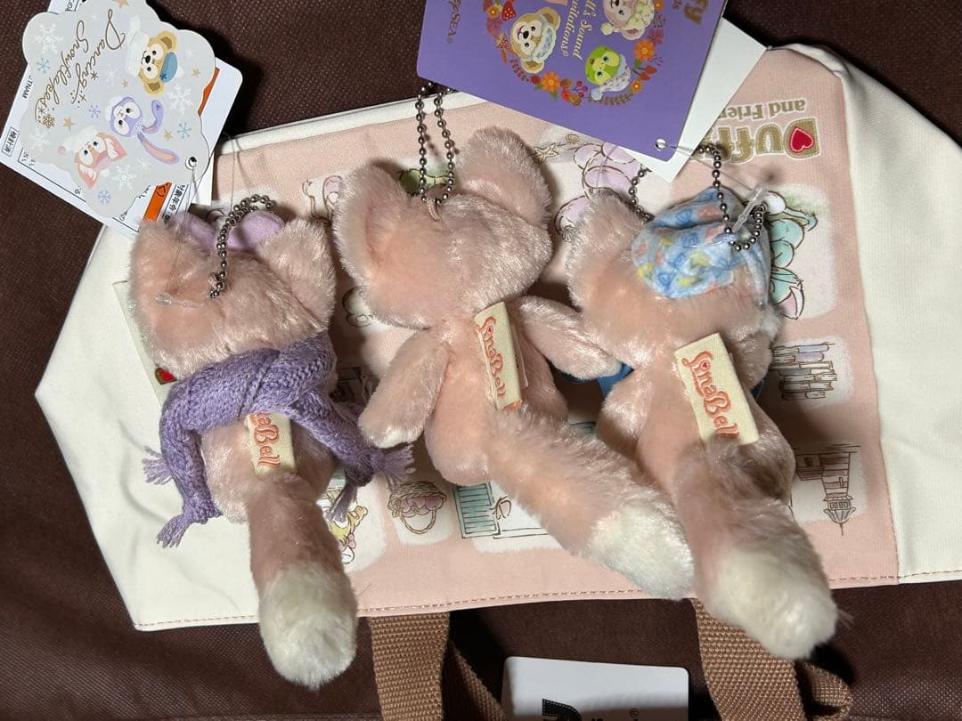 ダッフィーフレンズ　トートバッグ　リーナベル　ぬいぐるみ　ストラップ