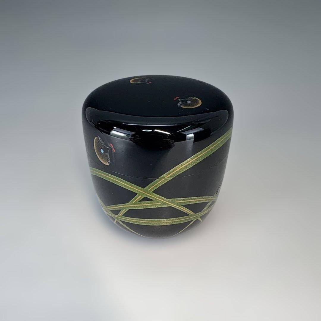 【中古品】西村宗利造　蛍蒔絵　中棗（共箱）