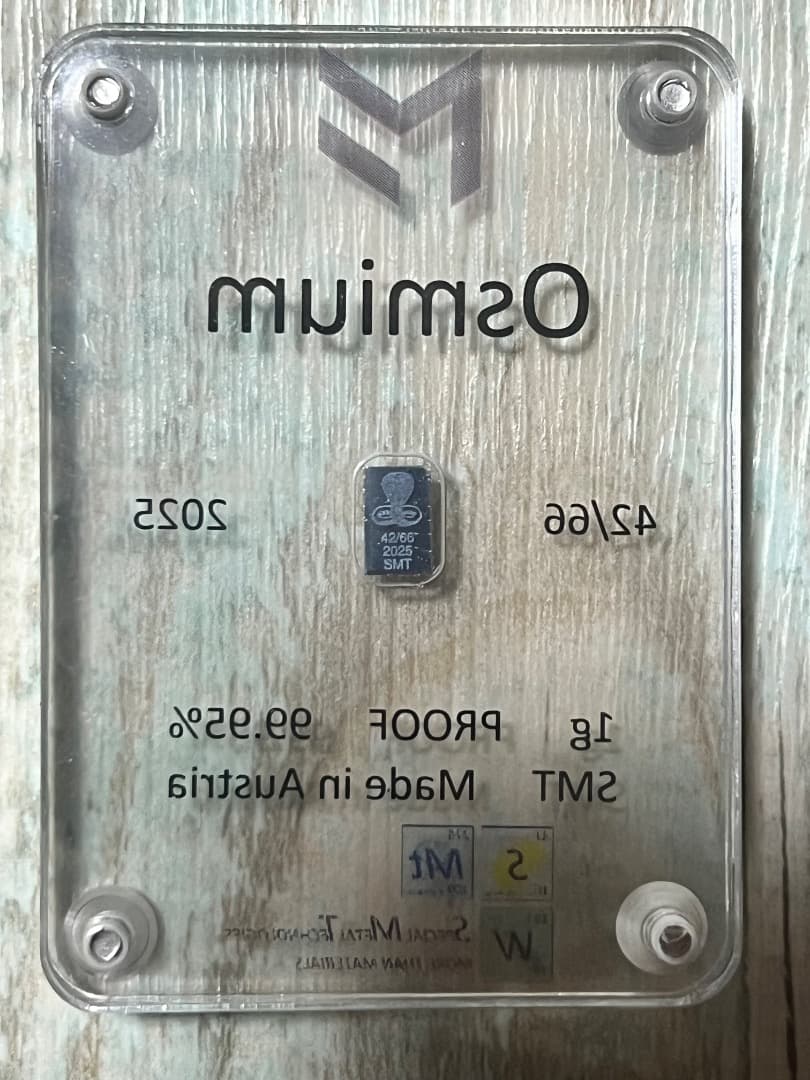 42/66 原子番号76 Os オスミウム 1g 99.95% Osmium