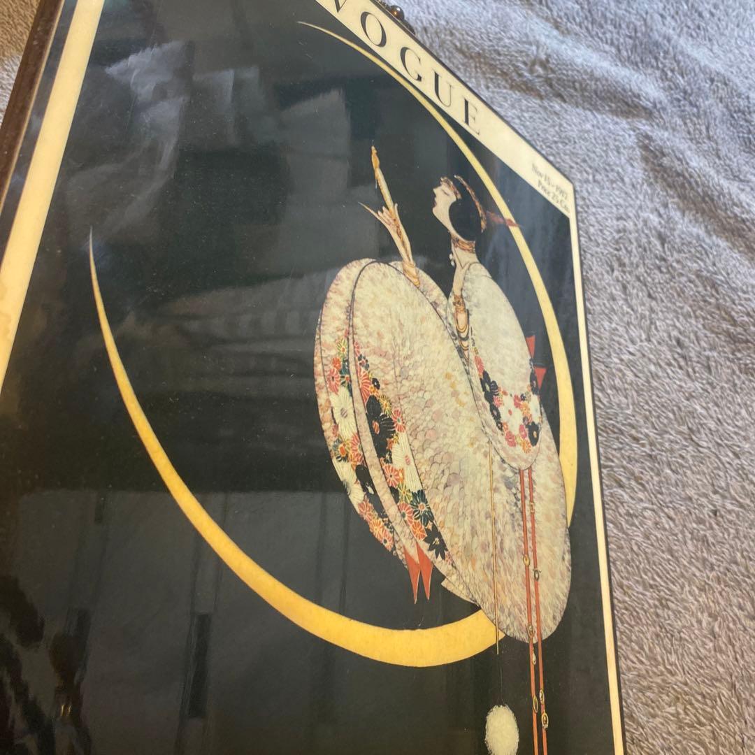 ビンテージ　VOGUE MOON 木製プレートポスター　アートポスター　絵画