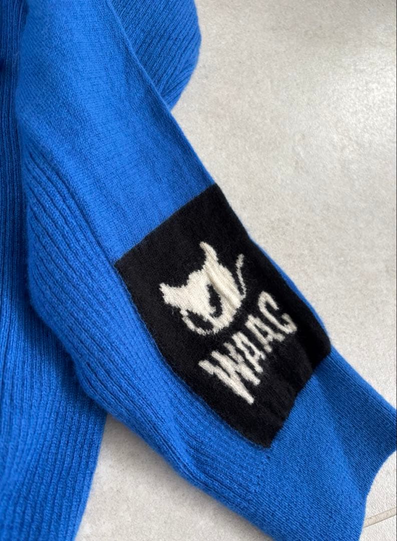WAAC ワック ウールニット ジップジャケット ブルー　M