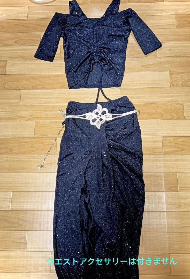 ベリーダンス ロイアルブルー オリエンタル衣装 ＆レッスン着＆ピアス