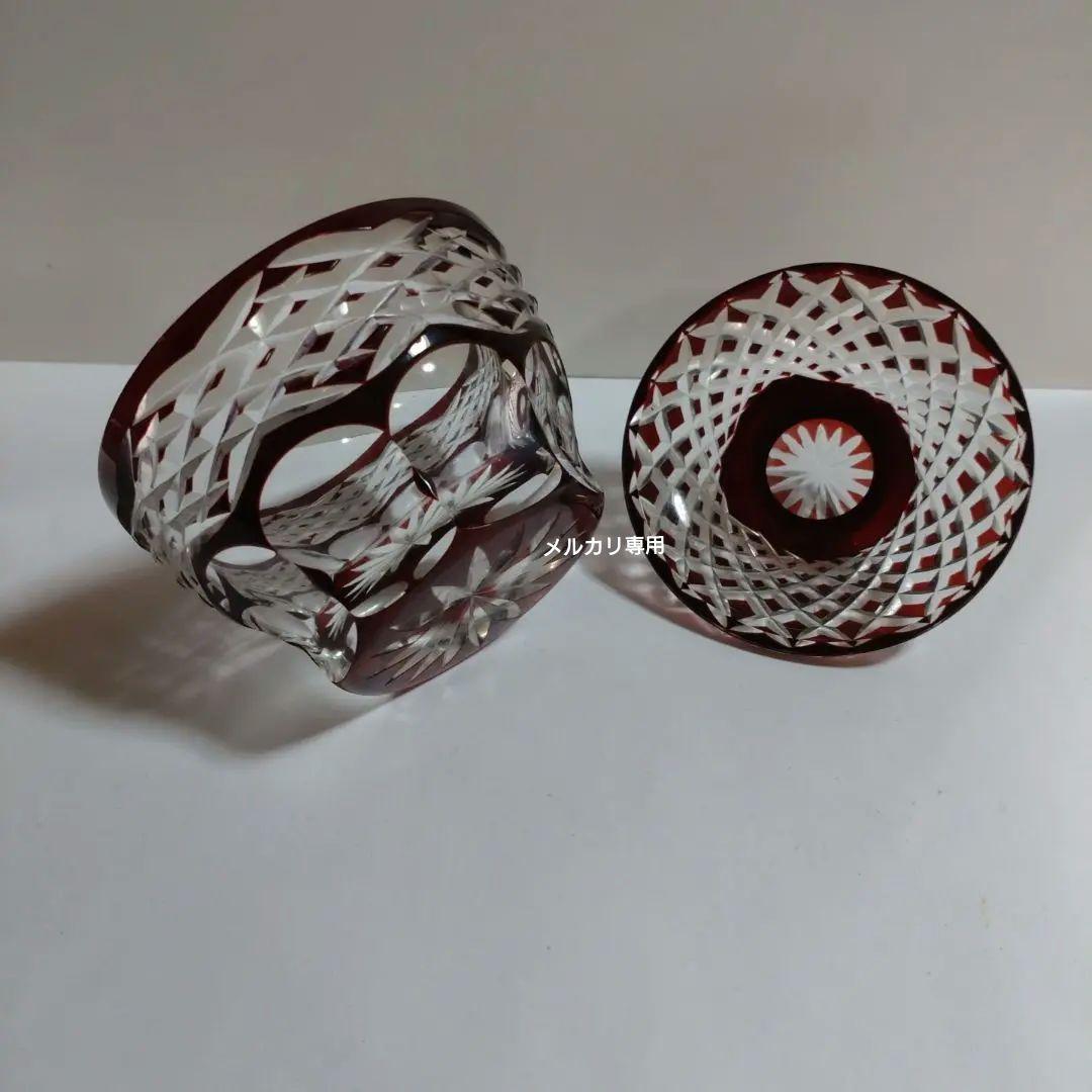 江戸切子　蓋付き小鉢　ボンボニエール　大野和雄作　共箱入