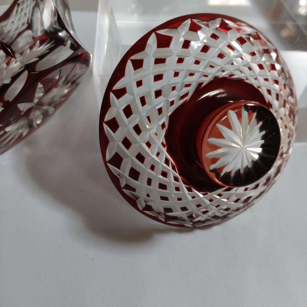 江戸切子　蓋付き小鉢　ボンボニエール　大野和雄作　共箱入