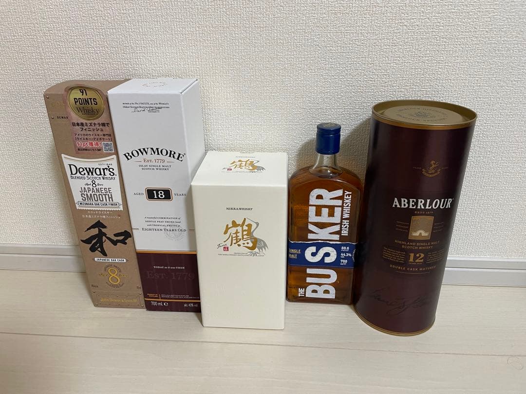 鶴　ボウモア18年を含むウィスキー5本セット