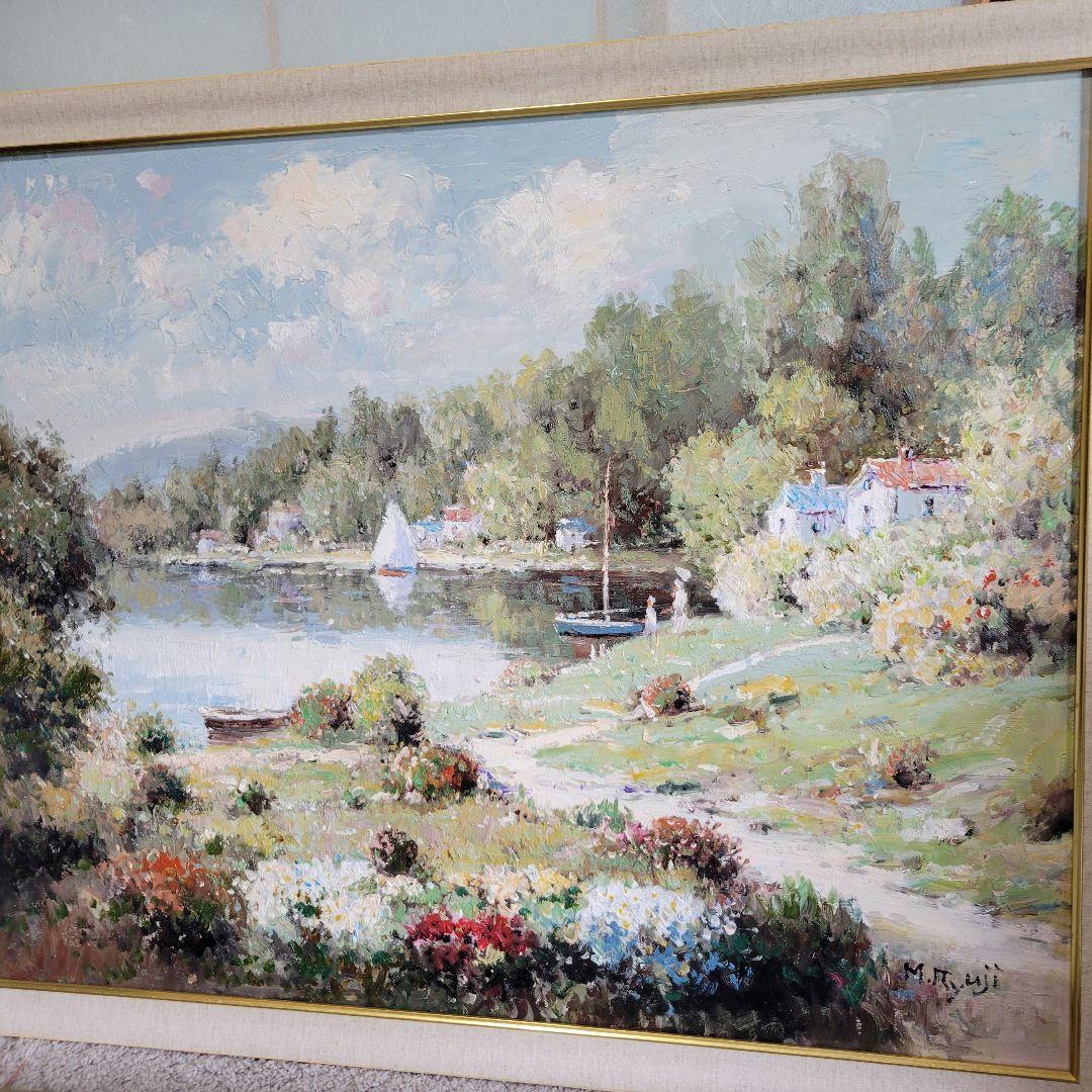 風景画　M.Ryuji　F30号　額のみ