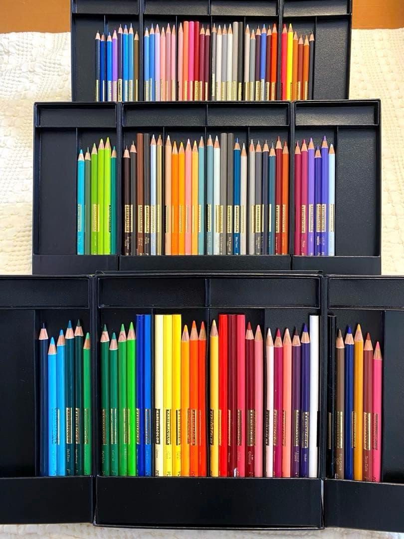 カリスマカラー　油性色鉛筆110色、ブレンダー2本 ×３袋、シャープナー3個