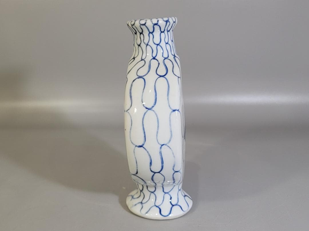 古美術 時代物 五良大甫 呉祥瑞造 染付 網魚紋 花瓶