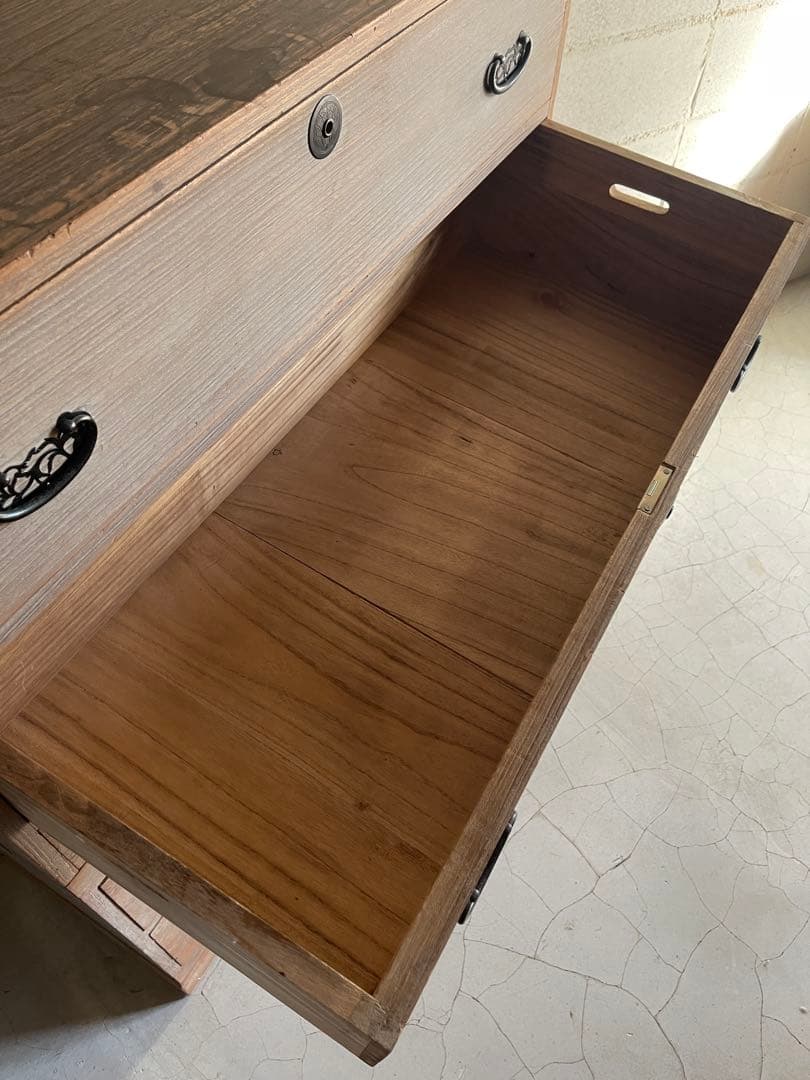 総桐箪笥　古家具　整理タンス　チェスト　5段　ローボード　アンティーク家具　骨董