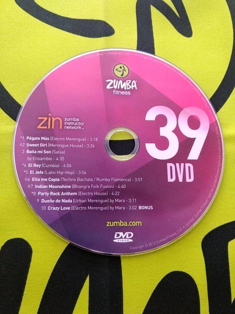 希少品　ZUMBA　ズンバ　ZIN39　CD ＆ DVD　インストラクター専用