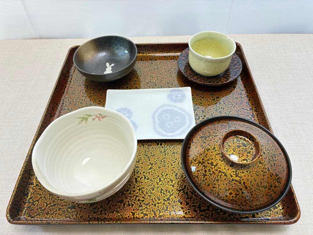 昭和レトロ 津軽塗 角膳漆器 [約35㎝] 8枚セット 和食器 業務用にも