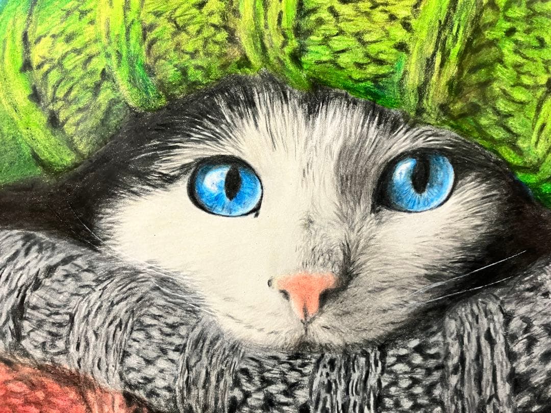 もふもふ特等席 色鉛筆画