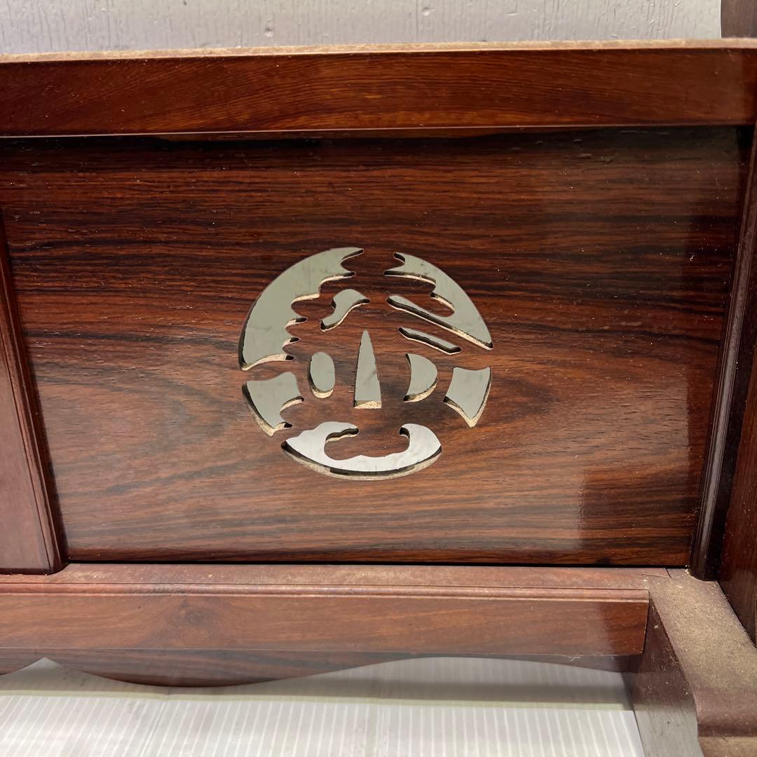 刀掛け/透かし彫り/彫刻/ダークブラウン/骨董品/4振刀掛け