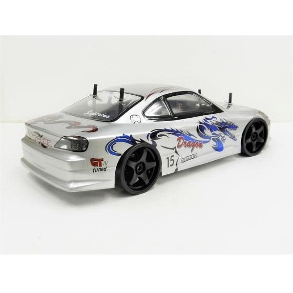 ターボ機能付き 1/10 ドリフトラジコン S002 銀/青 スペアボディー付