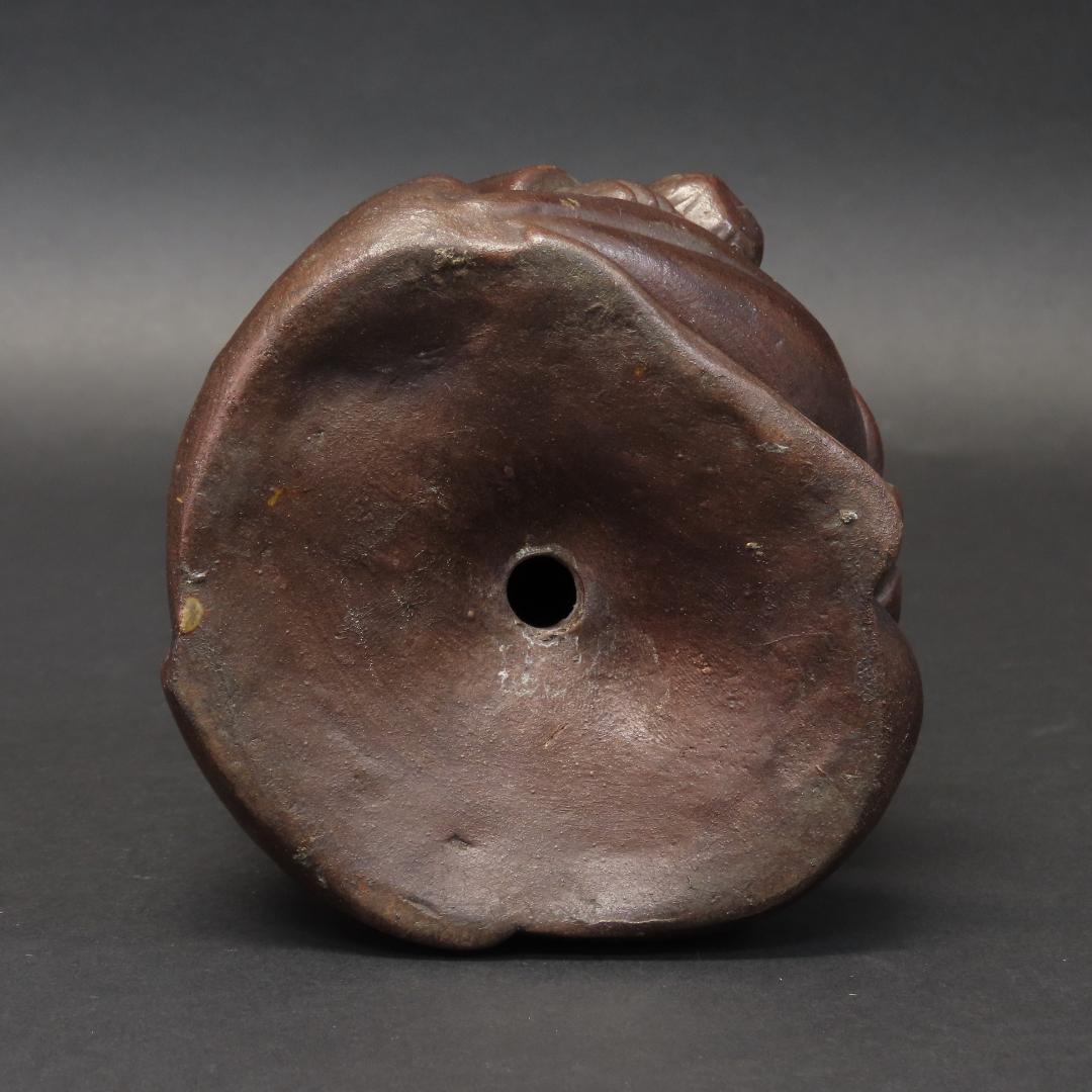 ⭕400 江戸時代末期 備前焼 鯛を持つ恵比寿様 大根を持つ大黒様 高さ13cm