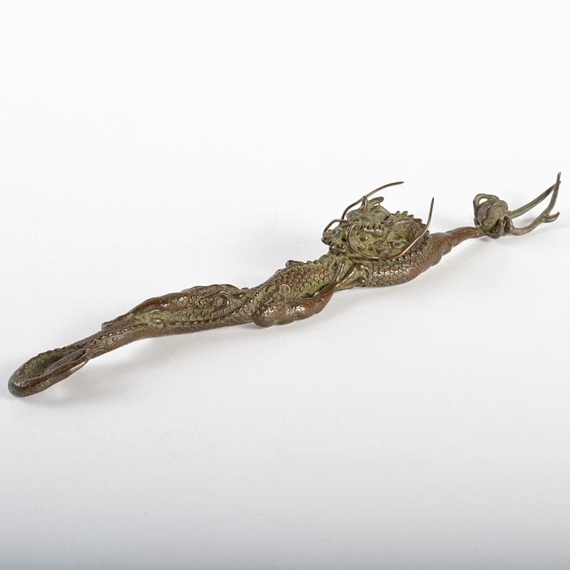 eyeknow74　金工名品　古銅宣徳銅　龍　筆架　置物　C　6941E