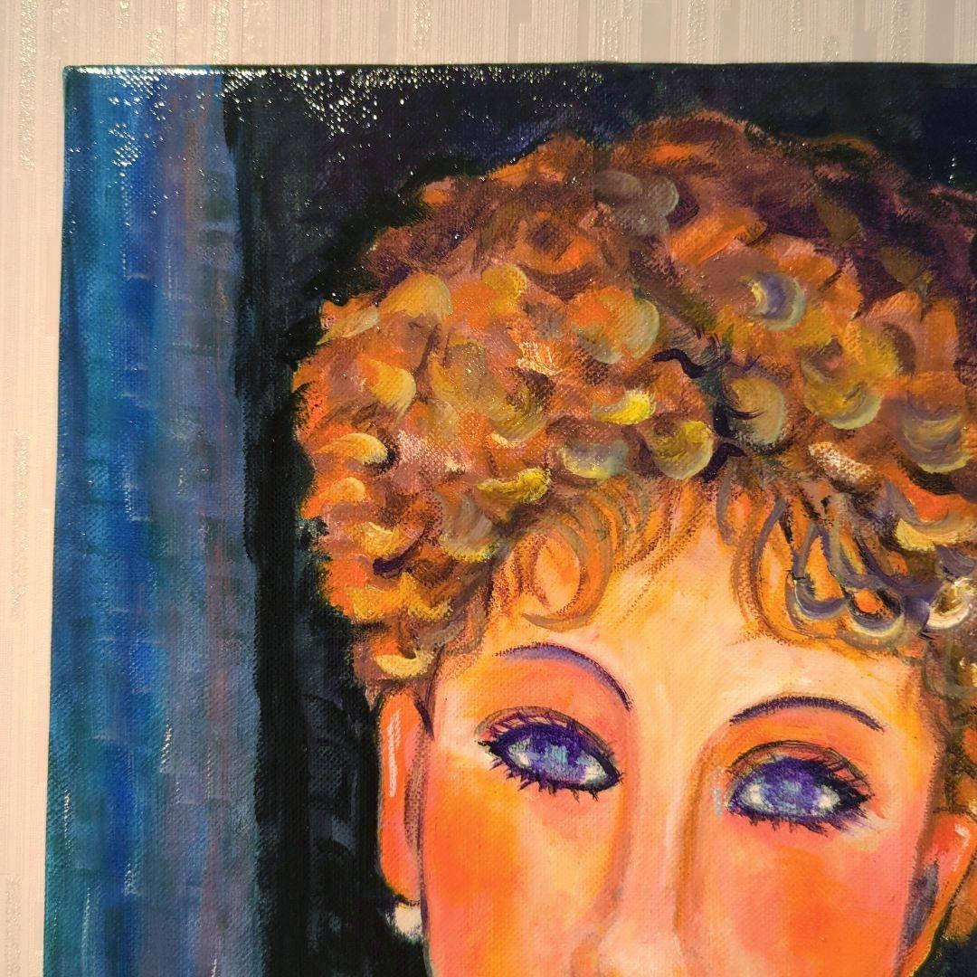 キャンバス油絵　専用　ショートヘアーのパリの女性　モディリアーニ　名画オマージュ