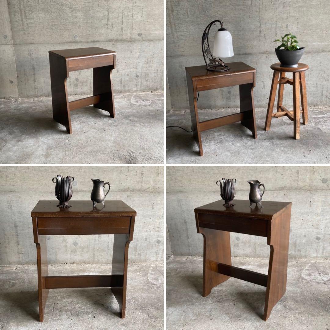 古いスツール チェア 椅子 ピアノ ミシン 台 木製 家具 レトロ ヴィンテージ