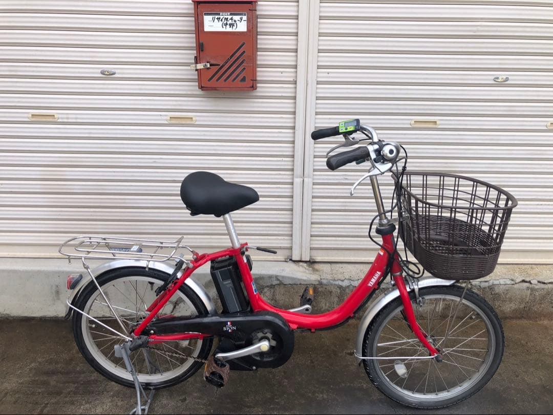 ヤマハ最新機種電動アシスト自転車pas sion20インチレッドアルミボディー