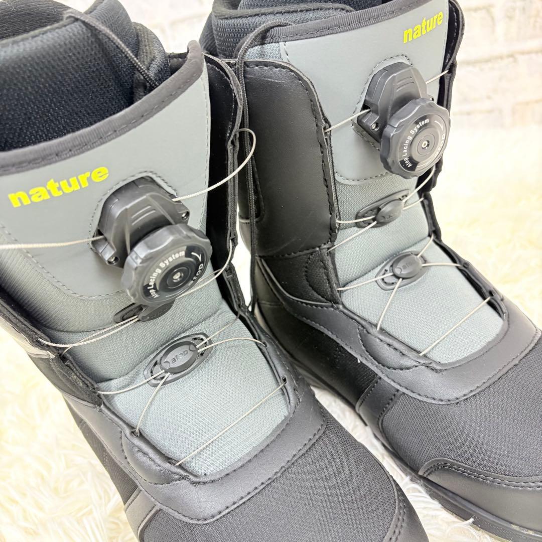 nature BOAスノーボードブーツ 24.5 グレー ブラック 収納袋付き
