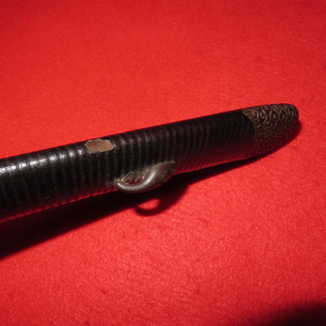 黒石目地千段塗鞘脇差拵え（保存刀装具）/　刀身ありません