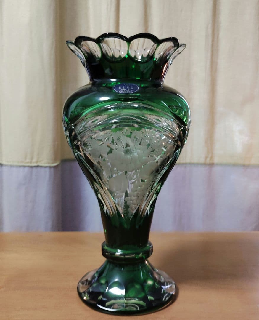【未使用に近い】ELBE Crystal (エルベクリスタル)花瓶フラワーベース