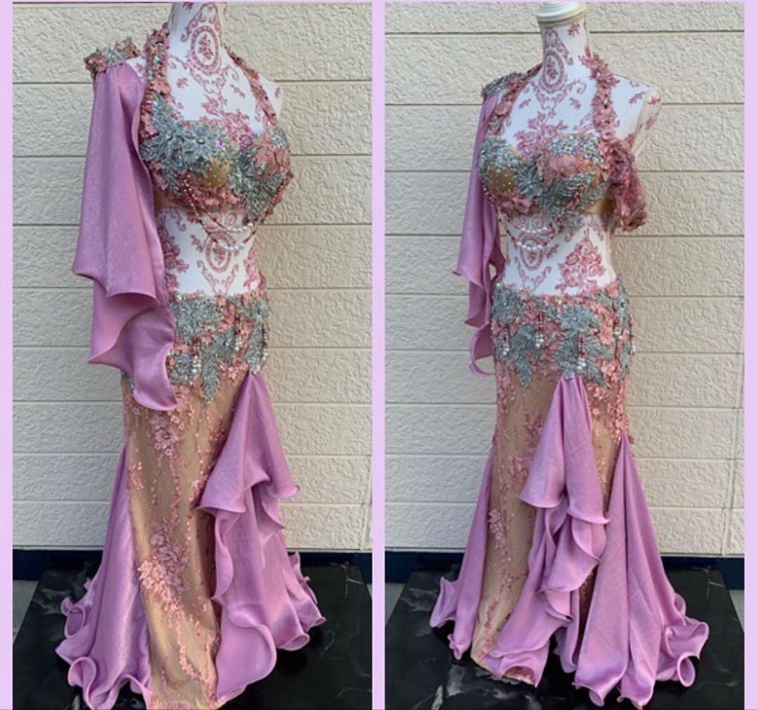 ベリーダンス衣装　オリジナル　パープルピンク