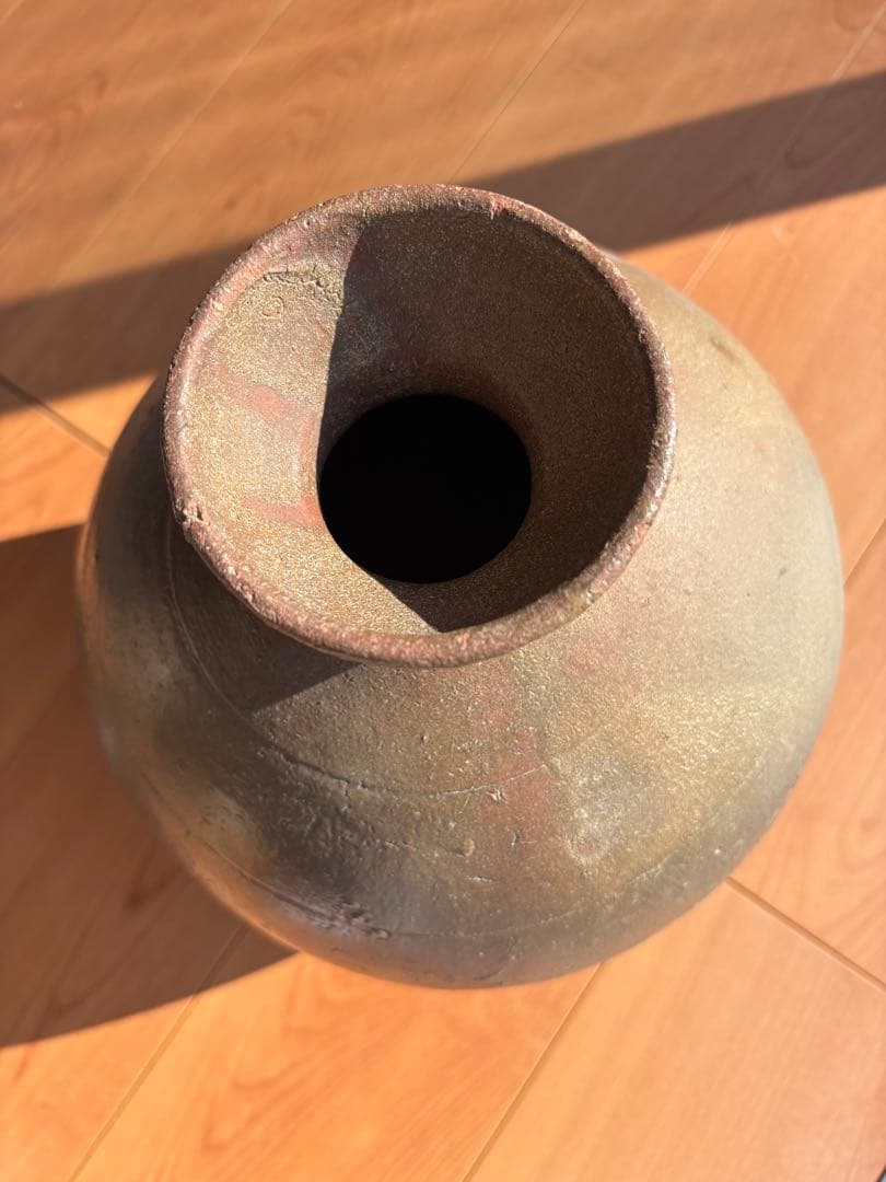 備前焼　大型徳利　無釉焼き締め　骨董品　アンティーク置物